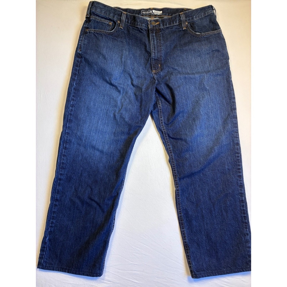 Carhartt Men's Relaxed Fit Straight Jeans Blue Denim 42x32 Cotton